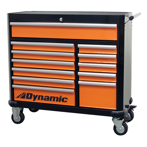 Armoire &agrave; outils mobile, 12 tiroirs, 42" la x 18" p x 41" h, Noir/Orange CSL Industriel Inc.