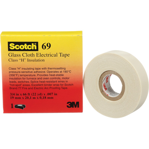 Ruban en tissu de verre Scotch, 19 mm (3/4") la x 20 m (66') lo, 7 mils, Blanc CSL Industriel Inc.