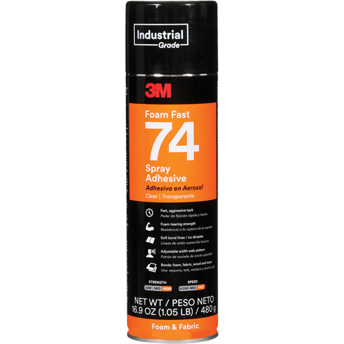 Foam Fast 74 Spray Adhesive, Clear, Aerosol Can CSL Industriel Inc.