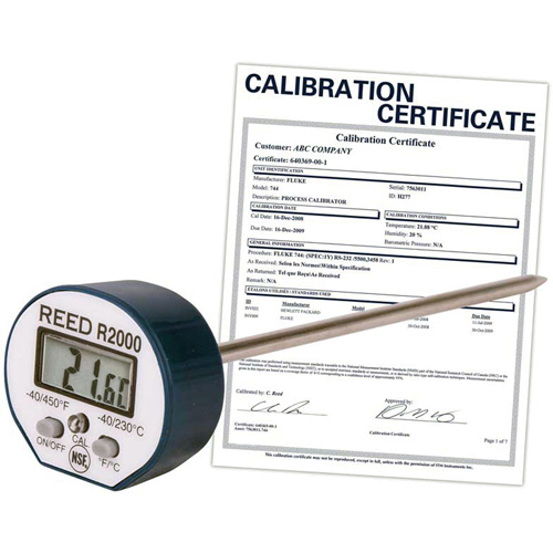 Thermometer with Calibration Certificate, Contact, Digital, -40-450°F (-40-230°C) CSL Industriel Inc.
