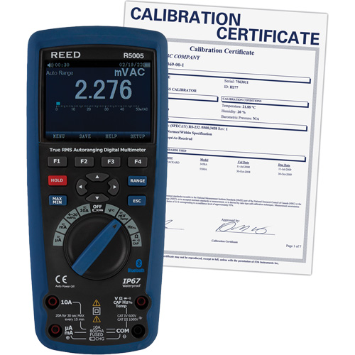 Multim&egrave;tre industriel num&eacute;rique v. e. v. avec certificat de calibration, Tension c.a./c.c., Courant c.a./c.c. CSL Industriel Inc.
