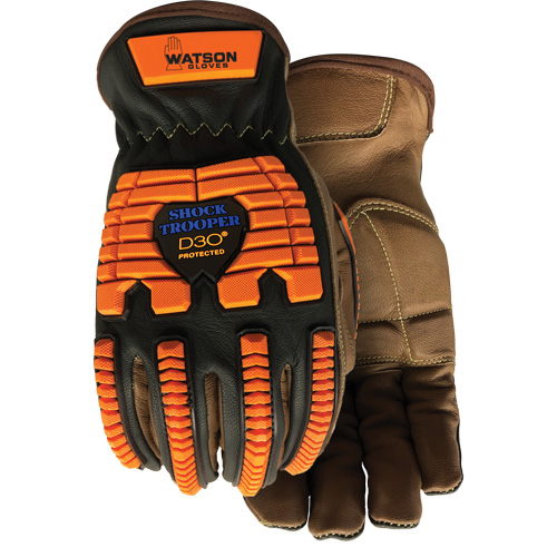 Drill Sergeant Impact Gloves, Large, Grain Leather Palm, Slip-On Cuff CSL Industriel Inc.
