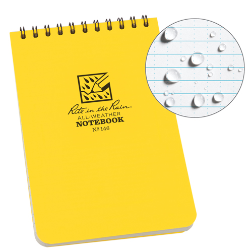 Carnet de notes de poche &agrave; spirale, Couverture souple, Jaune, 100 Pages, 4" , 6"  CSL Industriel Inc.