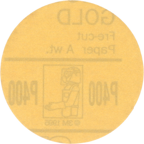Gold Hookit Disc, 3" Dia., P400 Grit, Aluminum Oxide, C-Weight CSL Industriel Inc.