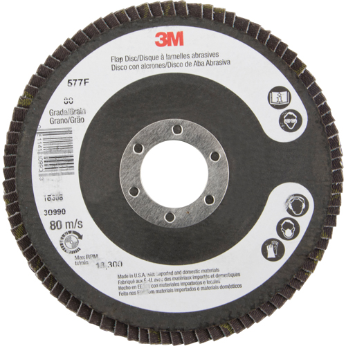 Flap Wheels - 577F Flap Discs, 4-1/2" x 7/8", Type 29, 80 Grit, Zirconium CSL Industriel Inc.