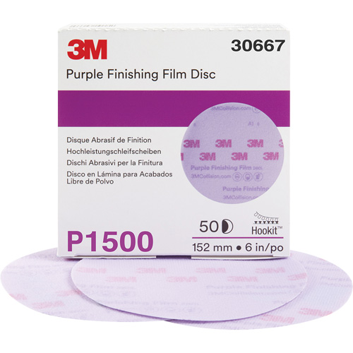 Disque de finition en pellicule violet Hookit, dia 6", Grain P1500, Oxyde d'aluminium CSL Industriel Inc.