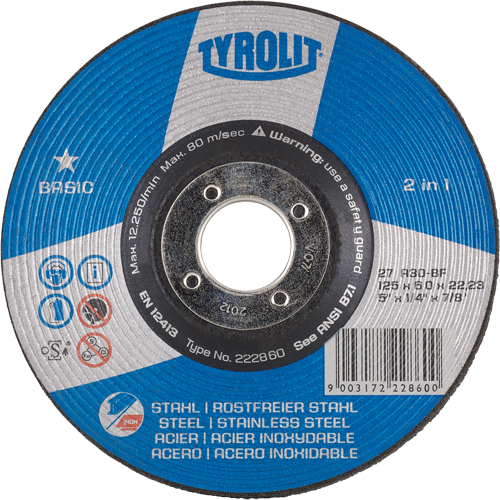 Meule de base 2 en 1, 4-1/2" x 1/4", Arbre 7/8", Type 27 CSL Industriel Inc.