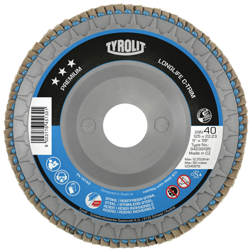 Disque &agrave; lamelles C-Trim robuste, 6" x 7/8", Type 29, Grain 40, Zirconium CSL Industriel Inc.