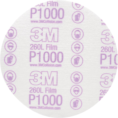 Hookit Finishing Film Disc, 6" Dia., P1000 Grit, Aluminum Oxide, Film CSL Industriel Inc.