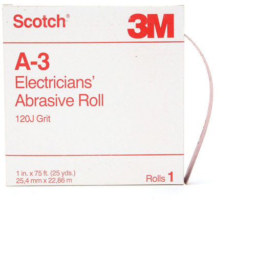 Scotch&reg; A-3 Electrician's Abrasive Roll, Aluminum Oxide, 1" W x 75' L, 120 Grit CSL Industriel Inc.