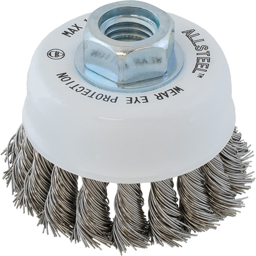 ALLSTEEL Wire Brush, 3" Dia. x 5/8"-11 Arbor CSL Industriel Inc.