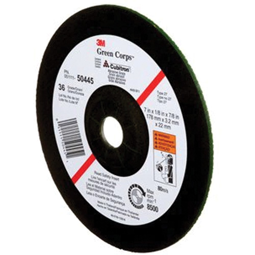 Green Corps Depressed Centre Wheel, 7" x 1/8", 7/8" Arbor, Ceramic, Type 27 CSL Industriel Inc.