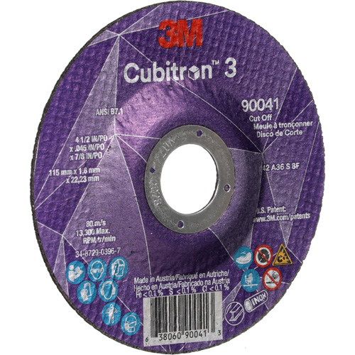 Meule &agrave; tronçonner Cubitron 3, 4-1/2" x 0,045", Arbre de 7/8", Type T27, C&eacute;ramique, 13 300 Tr/min CSL Industriel Inc.