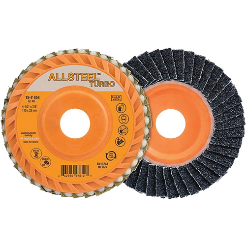 ALLSTEEL Turbo Flap Disc, 4-1/2" x 5/8"-11, 60 Grit, Zirconia Alumina CSL Industriel Inc.