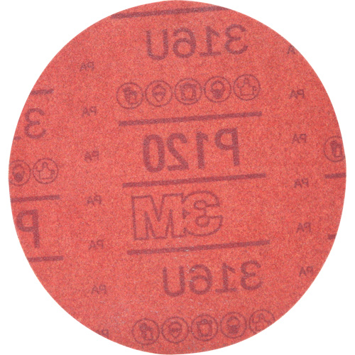 Disque abrasif rouge 01224 Hookit, 316U, dia 6", Grain P120, Oxyde d'aluminium, A CSL Industriel Inc.