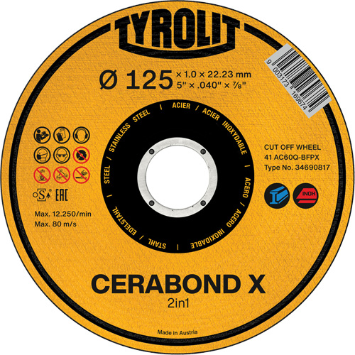 Meule &agrave; tronçonner Cerabond X, 5" x 0,04", Arbre de 7/8", C&eacute;ramique CSL Industriel Inc.