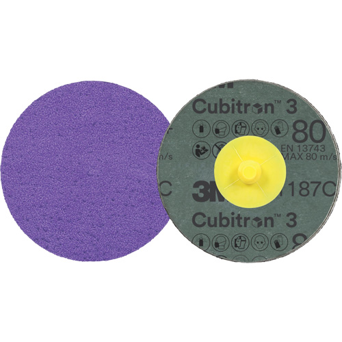 Disque en fibre Roloc Cubitron 3, 2" dia., Grain 80+, C&eacute;ramique CSL Industriel Inc.