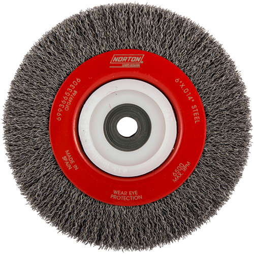 Roue d'&eacute;tabli sertie, 6" dia., Fils 0,014", Arbre 1/2"-2 CSL Industriel Inc.