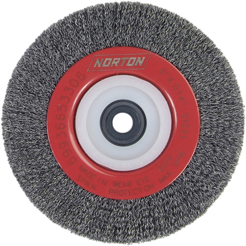 Roue d'&eacute;tabli sertie, 6" dia., Fils 0,014", Arbre 1/2"-2 CSL Industriel Inc.