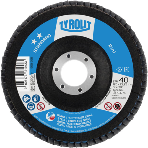 Disque &agrave; lamelles 2-en-1, 4-1/2" x 22,5 mm, Type 27A, Grain 60, C&eacute;ramique d'alumine CSL Industriel Inc.