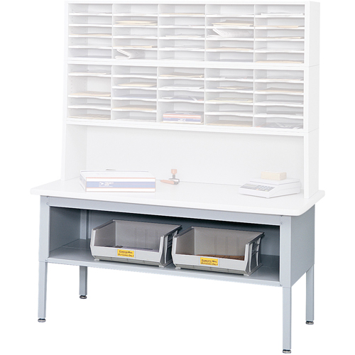 Mobilier E-Z Sort pour la salle du courrier- Tables de tri avec tablette-Dessus de table, 60" la x 28" p x 36" h, Stratifi&eacute; CSL Industriel Inc.