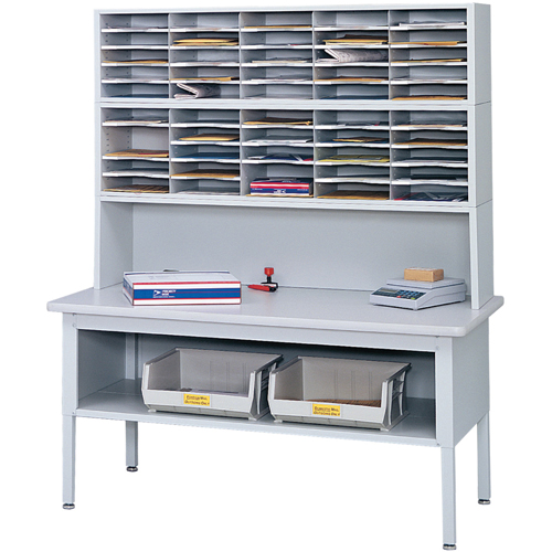 Mobilier E-Z Sort pour la salle du courrier- Tables de tri avec tablette-Dessus de table, 60" la x 28" p x 36" h, Stratifi&eacute; CSL Industriel Inc.