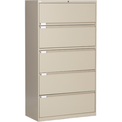 Lateral Filing Cabinet, Steel, 5 Drawers, 36" W x 18" D x 65-1/2" H, Beige CSL Industriel Inc.