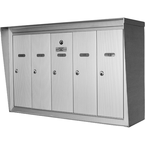 Boîtes aux lettres plateforme unique, Fixation Mural, 16" x 5-1/2", 6 portes, Aluminium CSL Industriel Inc.