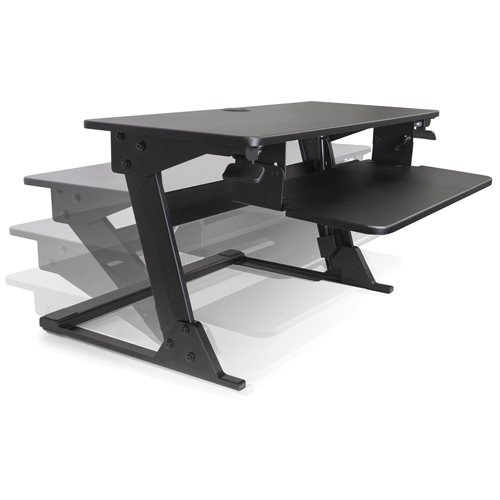 Poste de travail assis-debout Goya, Mod&egrave;le de bureau, 21" h x 35-2/5" la x 24" p, Noir CSL Industriel Inc.