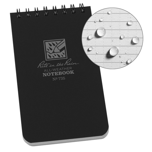 Carnet de notes de poche &agrave; spirale, Couverture souple, Noir, 100 Pages, 3" , 5"  CSL Industriel Inc.