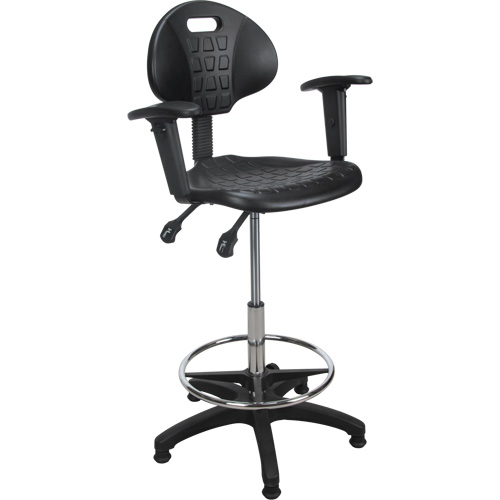 Tabouret ergonomique robuste avec accoudoirs r&eacute;glables, Stationnaire, Ajustable Hauteur, Capacit&eacute; 250 lb CSL Industriel Inc.