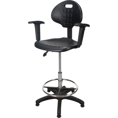 Tabouret ergonomique robuste avec accoudoirs r&eacute;glables, Stationnaire, Ajustable Hauteur, Capacit&eacute; 250 lb CSL Industriel Inc.