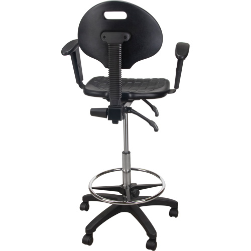 Tabouret ergonomique robuste avec accoudoirs r&eacute;glables et roulettes en nylon, Mobile, Ajustable Hauteur, Capacit&eacute; 250 lb CSL Industriel Inc.