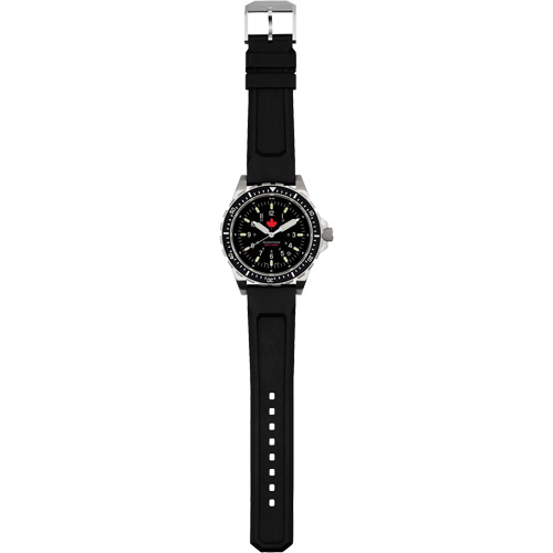 Tr&egrave;s grande montre &agrave; quartz pour plongeur avec feuille d'&eacute;rable rouge, Num&eacute;rique, &agrave; piles, 46 mm, Noir CSL Industriel Inc.
