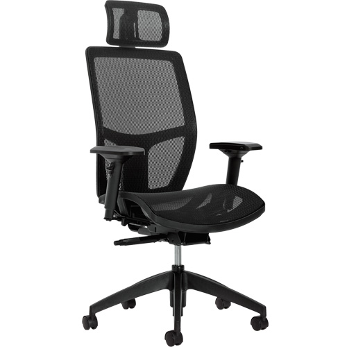 Format+ High-Back Weight-Sensing Synchro-Tilter with Headrest, Mesh, Black, 300 lbs. Capacity CSL Industriel Inc.