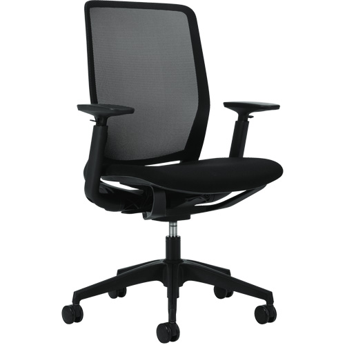 Chaise &agrave; dossier haut avec basculement synchronis&eacute; robuste Kody, Mailles, Noir, Capacit&eacute; 300 lb CSL Industriel Inc.