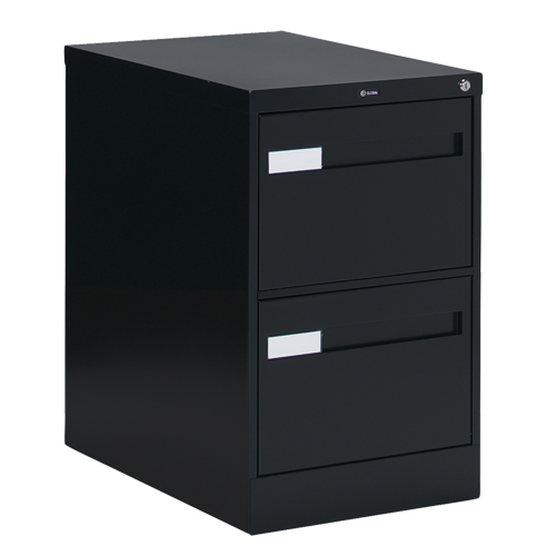 Vertical Filing Cabinet with Recessed Drawer Handles, 2 Drawers, 18.15" W x 26.56" D x 29" H, Black CSL Industriel Inc.