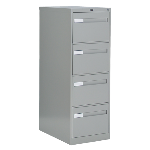 Vertical Filing Cabinet with Recessed Drawer Handles, 4 Drawers, 18.15" W x 26.56" D x 52" H, Grey CSL Industriel Inc.