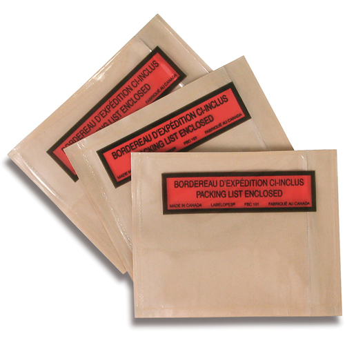 Pochettes pour bordereau d'exp&eacute;dition, 5-1/2" lo x 4-1/2" la CSL Industriel Inc.