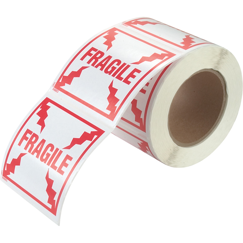 "Fragile" Special Handling Labels, 4" L x 4" W, Red on White CSL Industriel Inc.