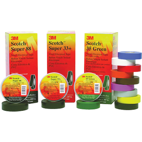 Scotch&reg; Super 33 Tape, 19 mm (3/4") x 20.1 m (66'), Black, 7 mils CSL Industriel Inc.