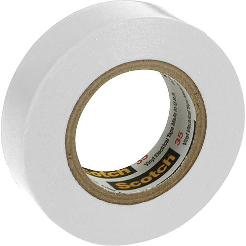Rubans en vinyle pour codage en couleurs 35 Scotch, 12,7 mm (1/2") x 6,1 m (20'), Blanc, 7 mils CSL Industriel Inc.