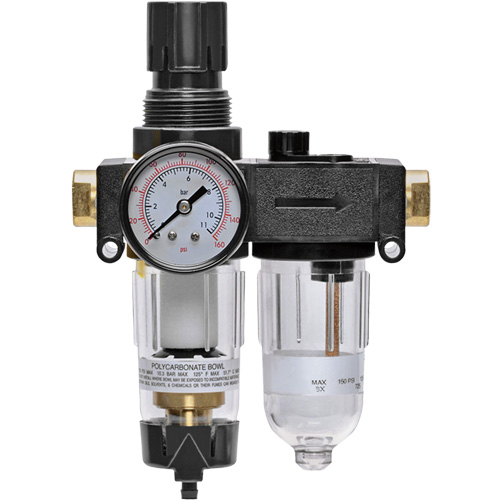 Filtre/d&eacute;tendeur & lubrificateur avec jauge Modulair 200, 1/4" NPTF CSL Industriel Inc.