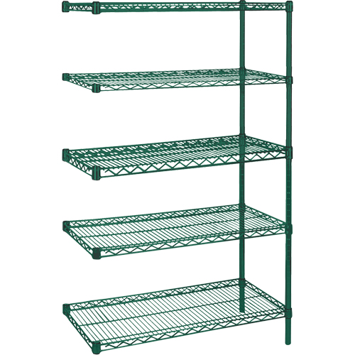 &eacute;tag&egrave;res robustes en treillis m&eacute;tallique au fini &eacute;poxy vert, Ensemble de Ajout, 5 Tablettes, 30" la x 74" h x 14" p CSL Industriel Inc.