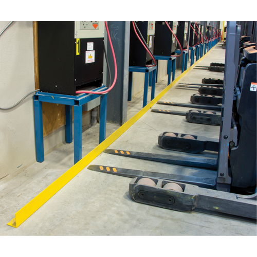 Rails protecteurs arr&ecirc;ts de charge avec ancrage au sol, Acier, 48" lo x 5" h, Jaune CSL Industriel Inc.