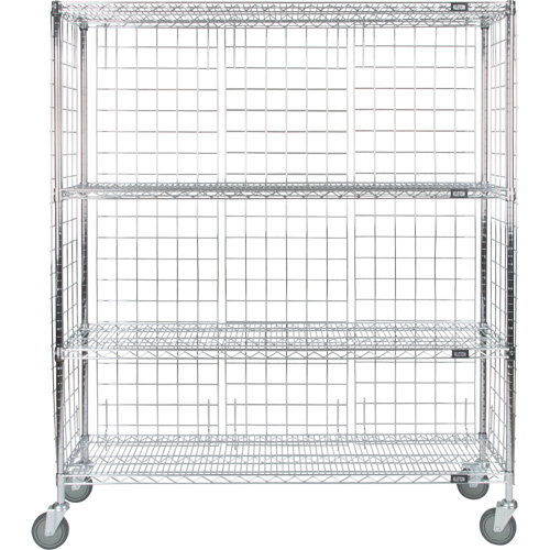 Chariot ferm&eacute; en treillis m&eacute;tallique, Chrom&eacute;, 60" x 69" x 24", Capacit&eacute; 800 lb CSL Industriel Inc.