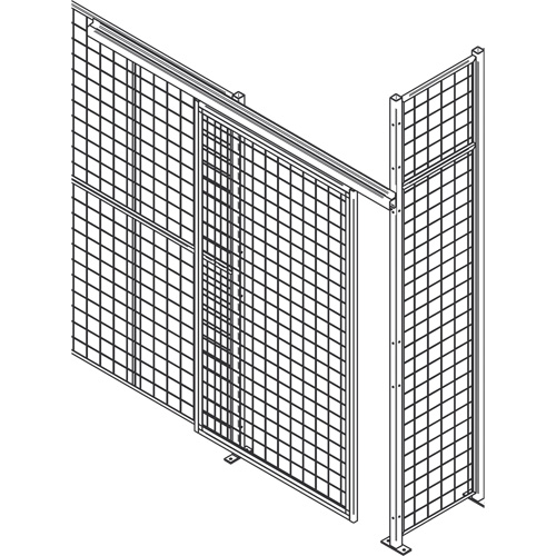 Heavy-Duty Wire Mesh Partition Sliding Door, 4' W x 8' H CSL Industriel Inc.
