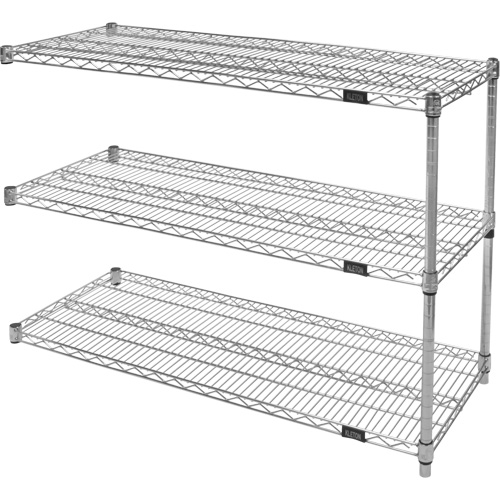 &eacute;tag&egrave;res robustes en treillis chromat&eacute;, Ensemble Ajout, Tiers 3, 36" la x 33" h x 24" p CSL Industriel Inc.