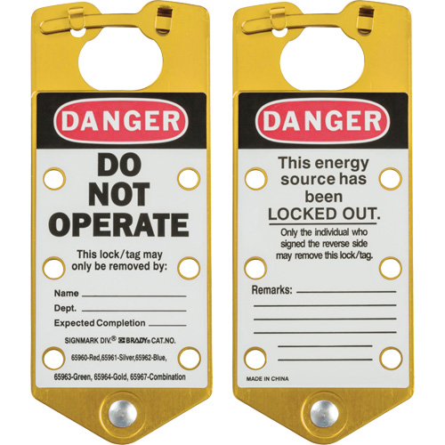 Labeled Lockout Hasps, Yellow CSL Industriel Inc.