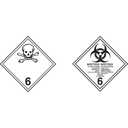 &eacute;tiquettes d'exp&eacute;dition TMD, Classe 6,1, Substances toxiques, Vinyle CSL Industriel Inc.